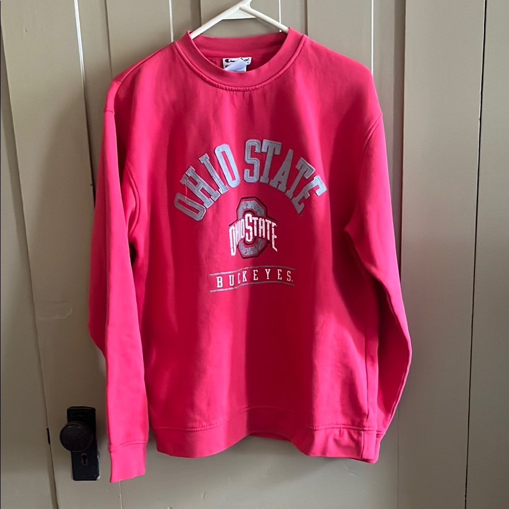 Champion Red Hoodie with Ohio State Graphics